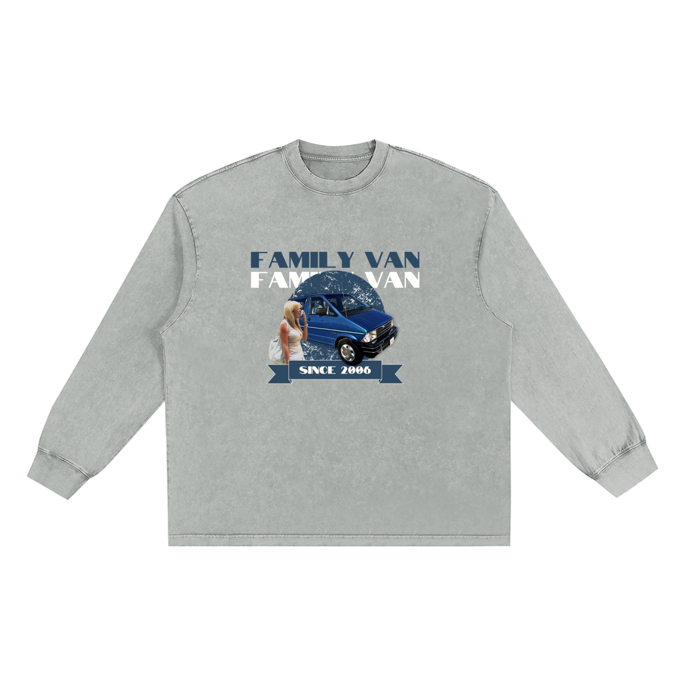 Snow Washed Oversize Long Sleeve T-shirt