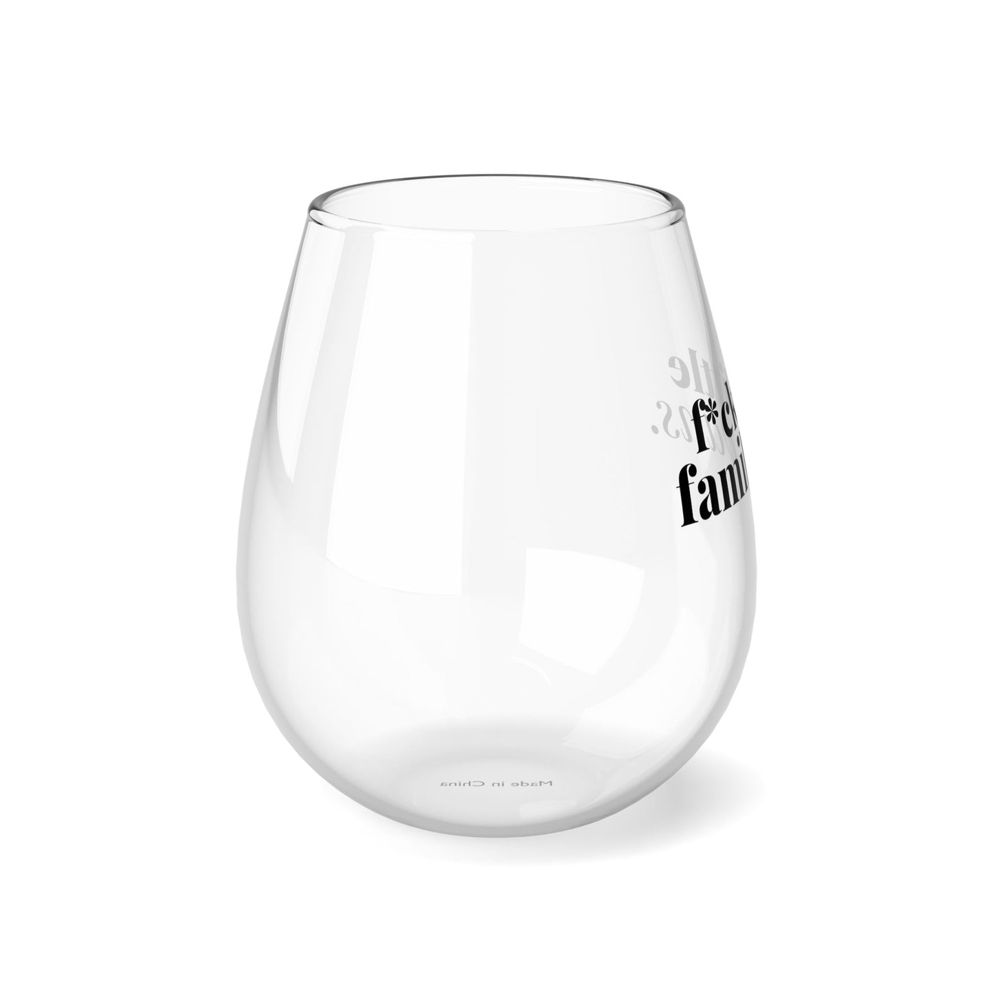 F*CK LITTLE FAMILY VANS Stemless Wine Glass