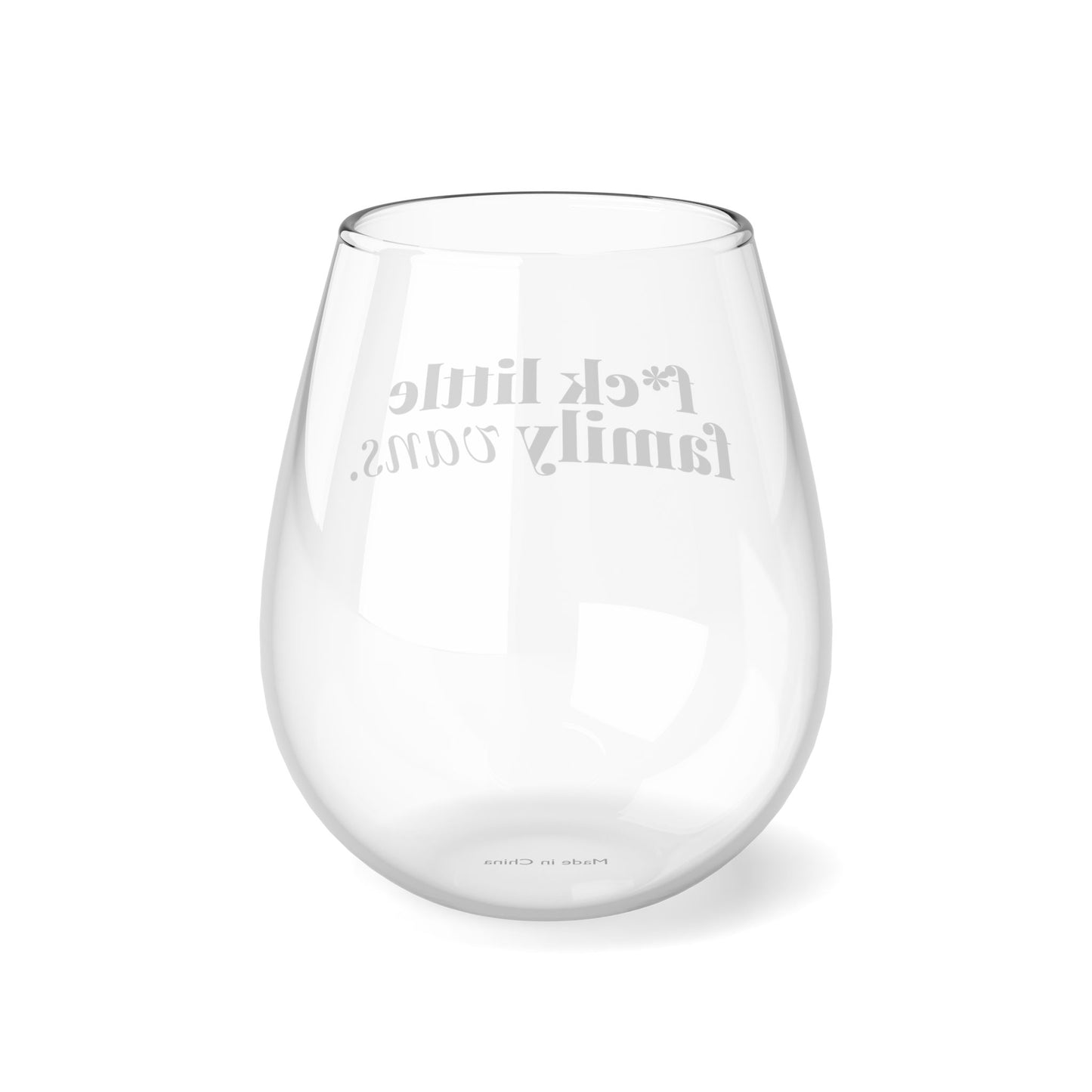 F*CK LITTLE FAMILY VANS Stemless Wine Glass