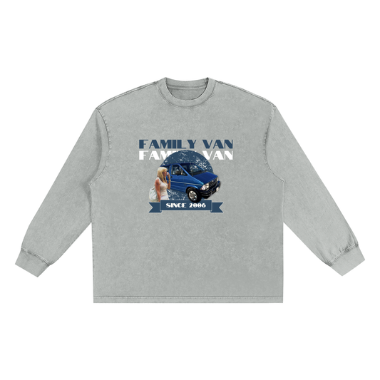 Snow Washed Oversize Long Sleeve T-shirt